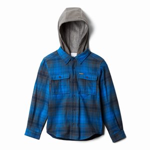 Columbia Boulder Ridge™ Flannel Hoodie Pojkar Marinblå (ZDFUA5196)